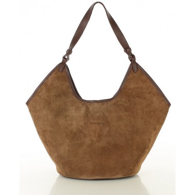 37. Stillvole Shopper Bag Handtasche für Damen aus Wildleder | Braun, Schwarz, Beige